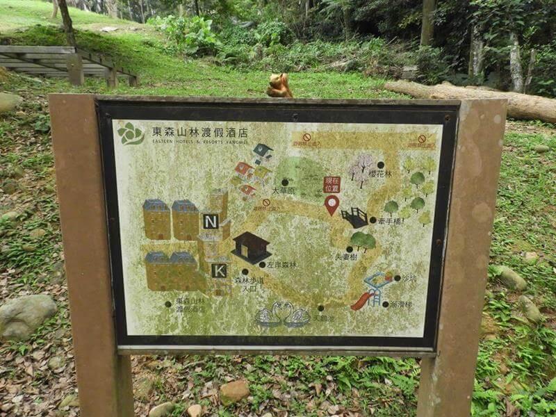 東森山林步道的路線圖
