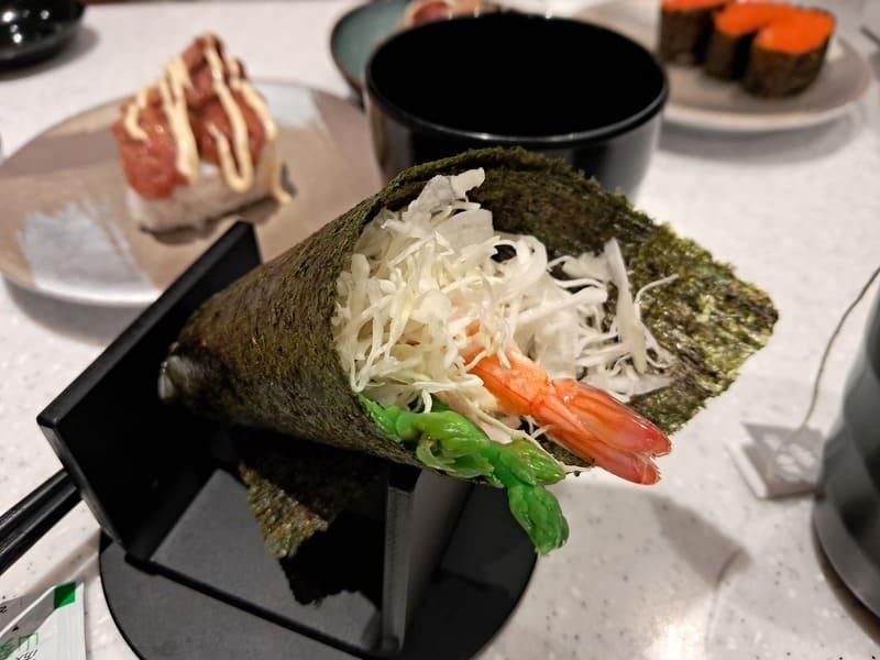 蘆筍蝦手卷 Shrimp and Asparagus Hand Roll